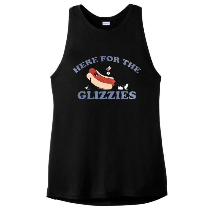 Here For The Glizzies 4th Of July Ladies Tri-Blend Wicking Tank