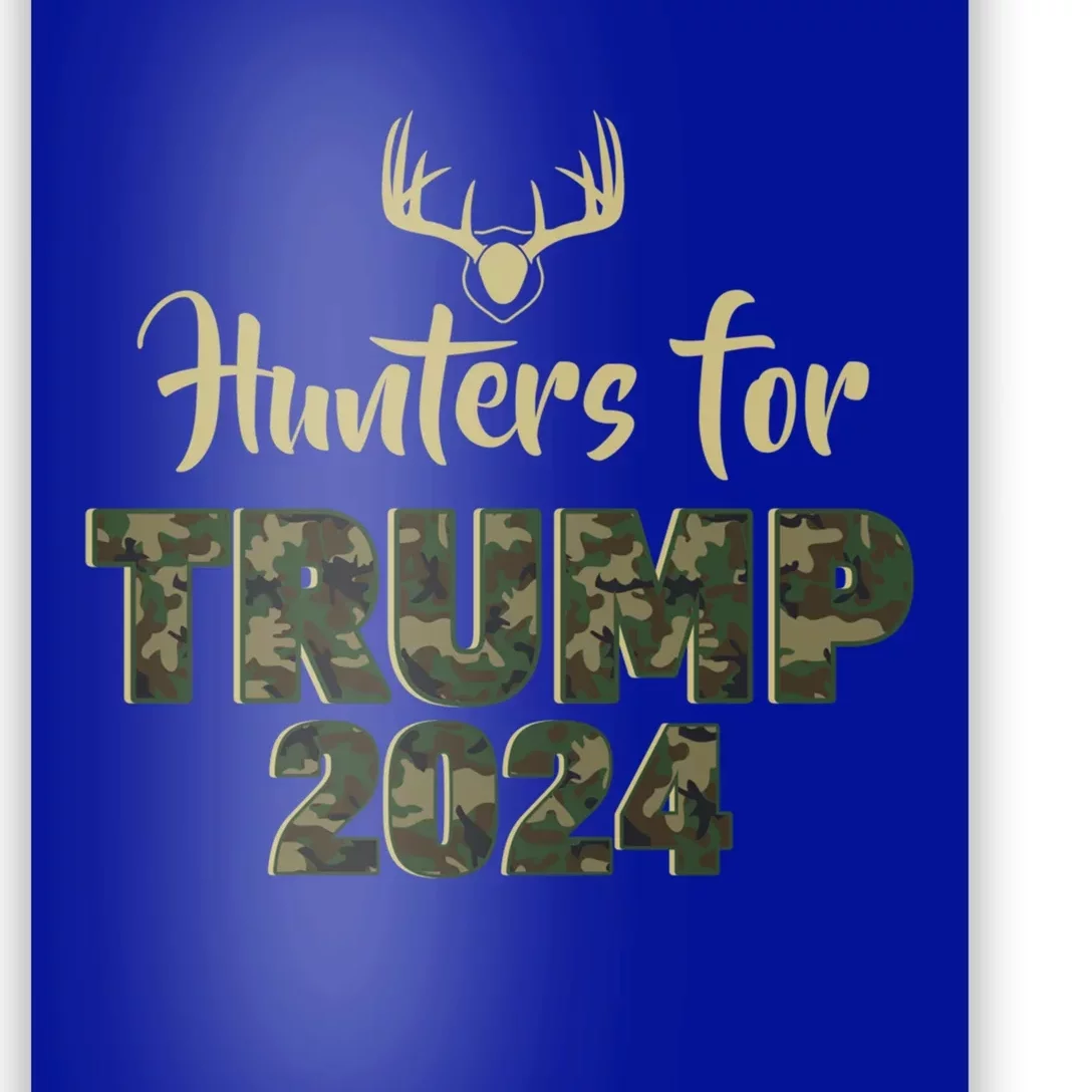 Hunters For Trump 2024 President Camouflage Deer Elk Antlers Gift Poster