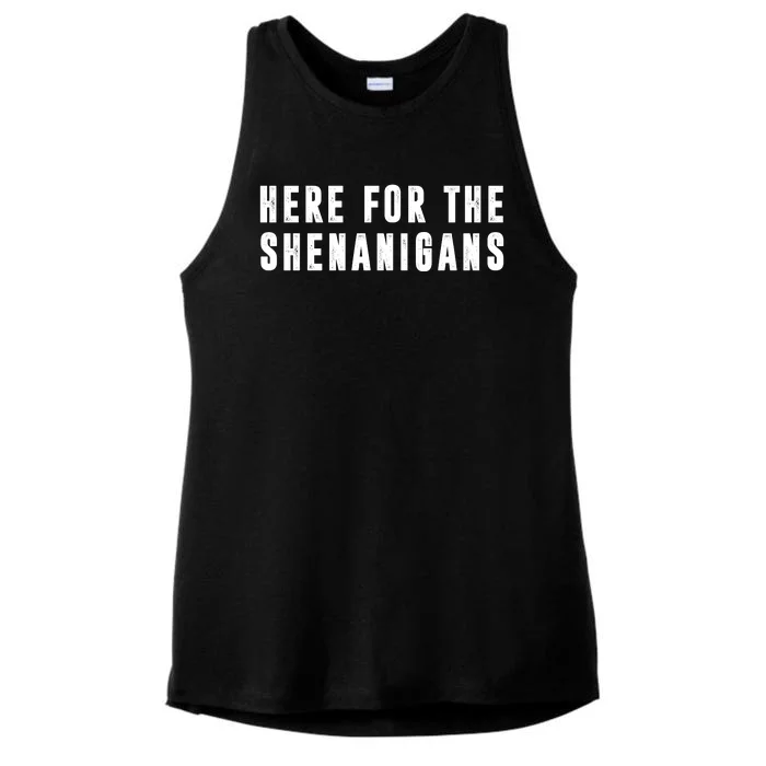 Here For The Shenanigans Ladies Tri-Blend Wicking Tank