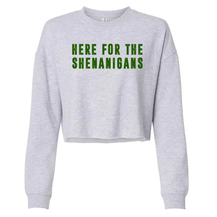 Here For The Shenanigans Cropped Pullover Crew