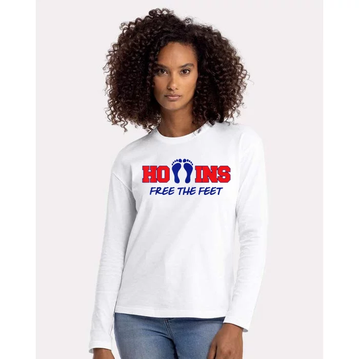 Hollins Free The Feet Womens Cotton Relaxed Long Sleeve T-Shirt