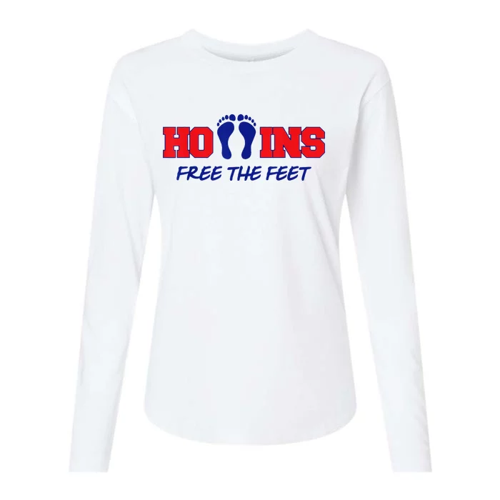 Hollins Free The Feet Womens Cotton Relaxed Long Sleeve T-Shirt