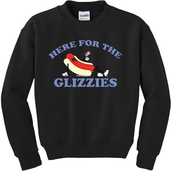 Here For The Glizzies Kids Sweatshirt