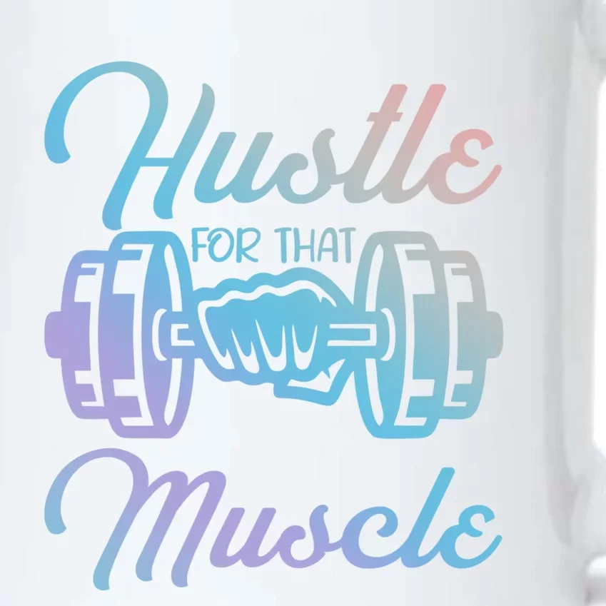 Hustle For That Muscle Gym Fitness Bodybuilding Quote Funny Gift Black Color Changing Mug