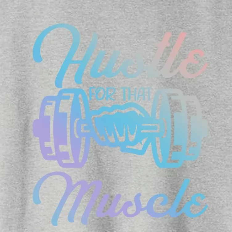 Hustle For That Muscle Gym Fitness Bodybuilding Quote Funny Gift Women's Crop Top Tee