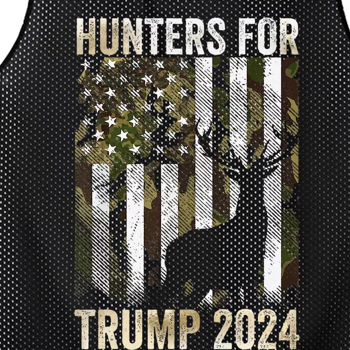 Hunters For Trump 2024 President Camouflage Deer Elk Antlers Mesh Reversible Basketball Jersey Tank