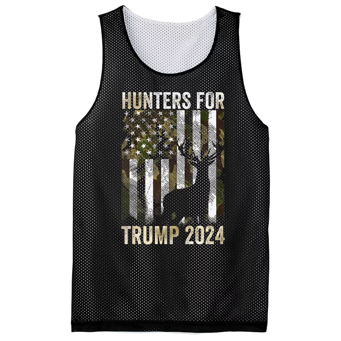 Hunters For Trump 2024 President Camouflage Deer Elk Antlers Mesh Reversible Basketball Jersey Tank