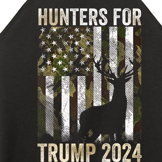 Hunters For Trump 2024 President Camouflage Deer Elk Antlers Women’s Perfect Tri Rocker Tank