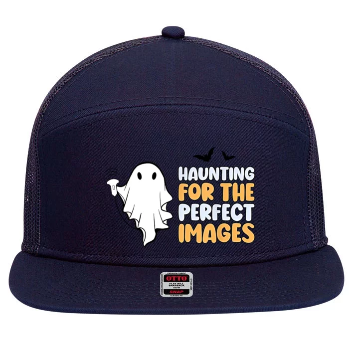 Haunting For The Perfect Images Ultrasound Tech Halloween 7 Panel Mesh Trucker Snapback Hat