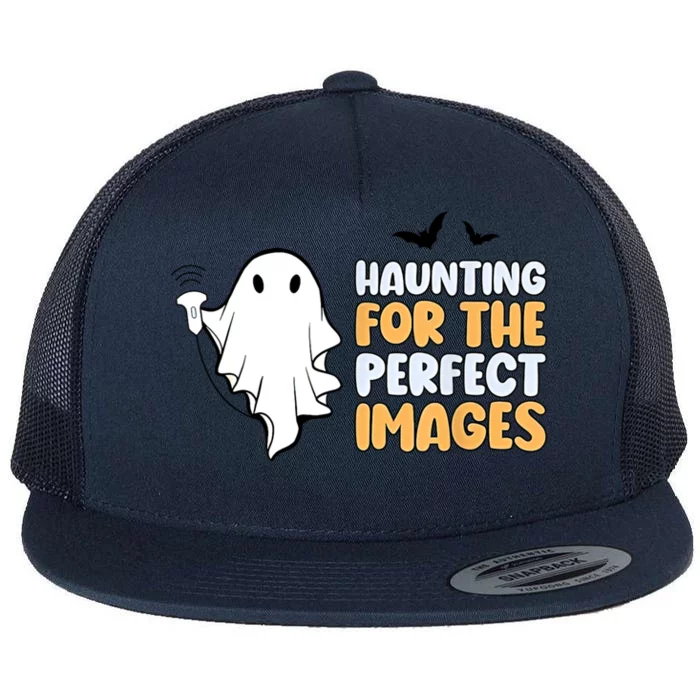 Haunting For The Perfect Images Ultrasound Tech Halloween Flat Bill Trucker Hat