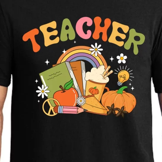 Hello Fall Thanksgiving Thankful Teacher Teacher Pumpkin Gift Pajama Set