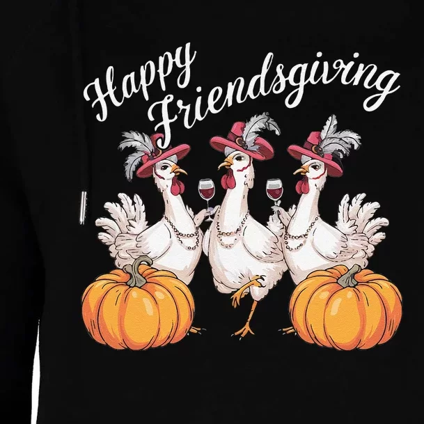 Happy Friendsgiving Thanksgiving Friends Matching Womens Funnel Neck Pullover Hood