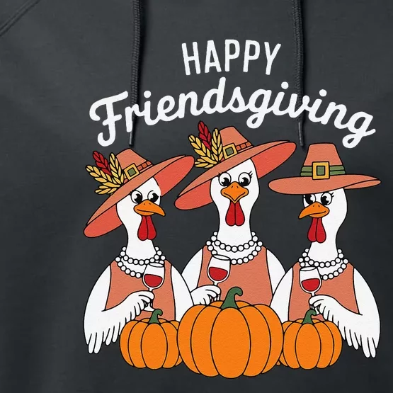 Happy Friendsgiving Thanksgiving Friends Matching Outfit Performance Fleece Hoodie