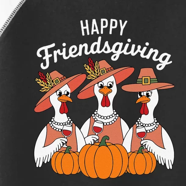 Happy Friendsgiving Thanksgiving Friends Matching Outfit Toddler Fine Jersey T-Shirt