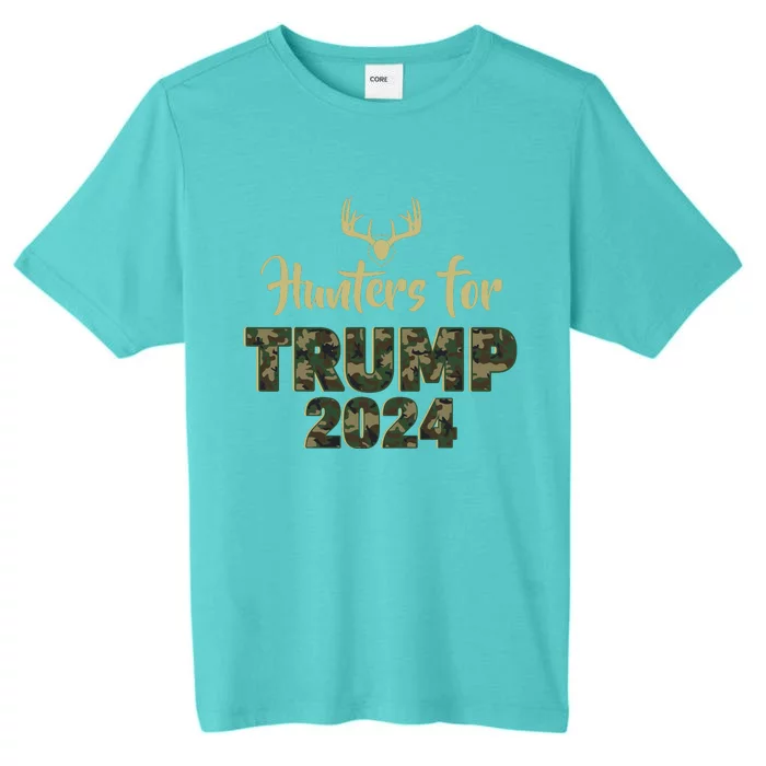 Hunters For Trump 2024 President Camouflage Deer Elk Antlers ChromaSoft Performance T-Shirt