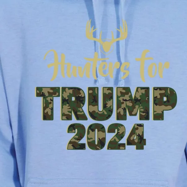 Hunters For Trump 2024 President Camouflage Deer Elk Antlers Unisex Surf Hoodie