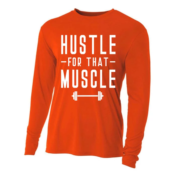 Hustle For That Muscle Weights Dead Lift Bench Press Squats Meaningful Gift Cooling Performance Long Sleeve Crew