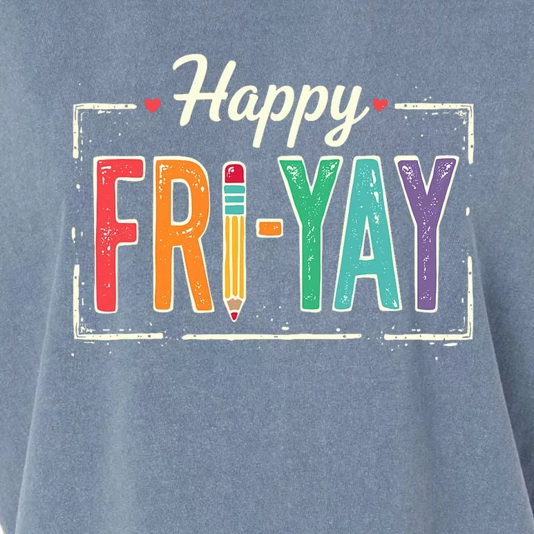 Happy Friyay Teacher Essentials Garment-Dyed Women's Muscle Tee