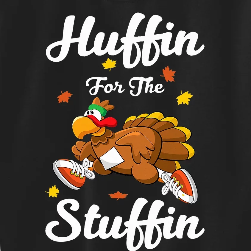 Huffin For The Stuffin Thanksgiving Turkey Trot 5k Race Kids Sweatshirt