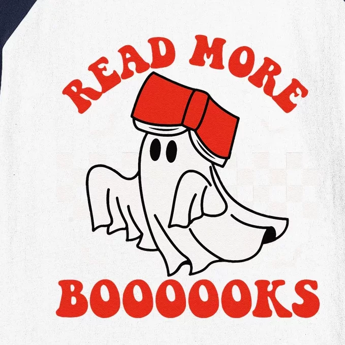 Halloween Funny Teacher Cute Booooks Ghost Read More Books Baseball Sleeve Shirt