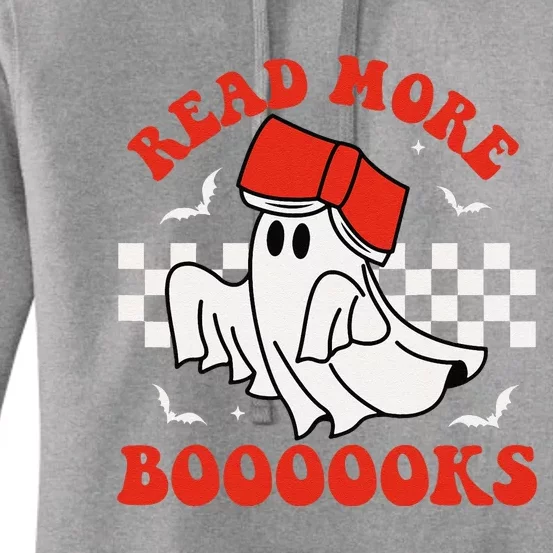 Halloween Funny Teacher Cute Booooks Ghost Read More Books Women's Pullover Hoodie