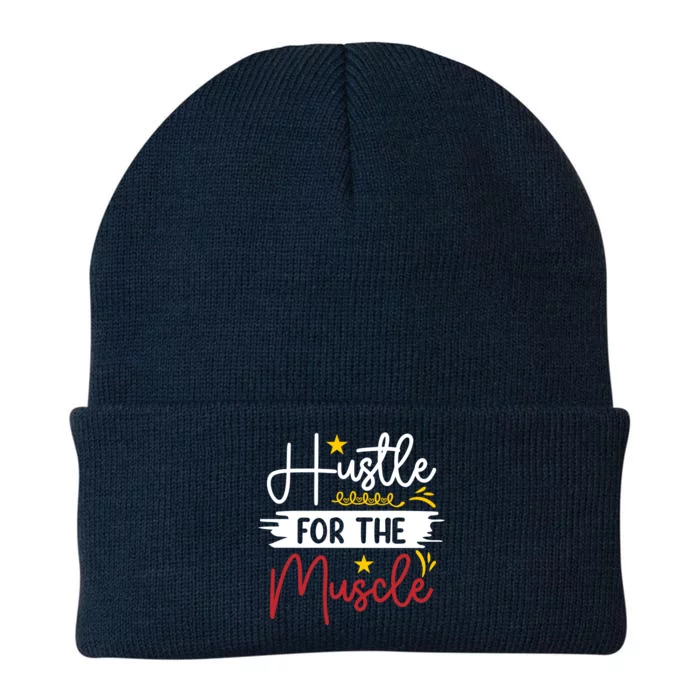 Hustle For The Muscle And Motivated Gym Fitness Gift Knit Cap Winter Beanie