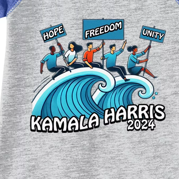 Hope Freedom Unity Elect Kamala Harris President 2024 Infant Baby Jersey Bodysuit