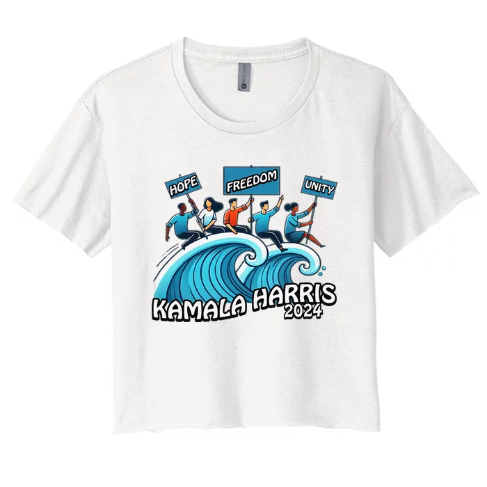 Hope Freedom Unity Elect Kamala Harris President 2024 Women's Crop Top Tee