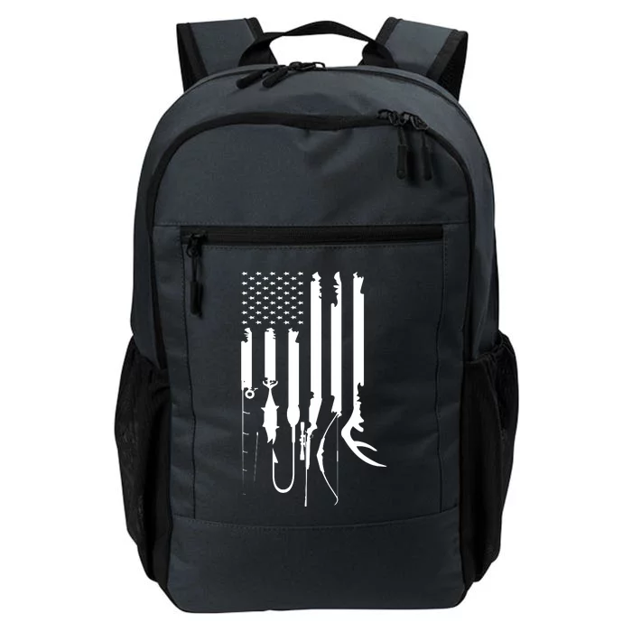 Hunting Fishing USA Flag American Themed Decor Daily Commute Backpack