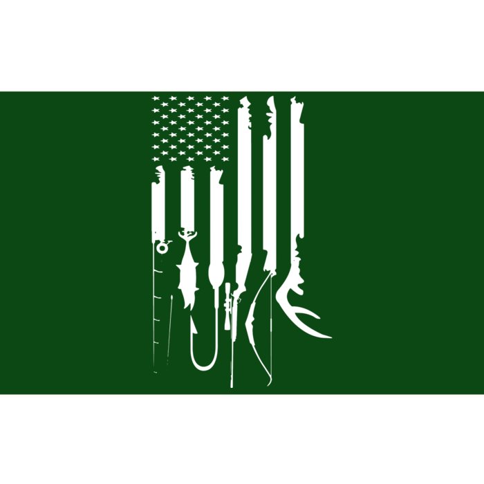 Hunting Fishing USA Flag American Themed Decor Bumper Sticker