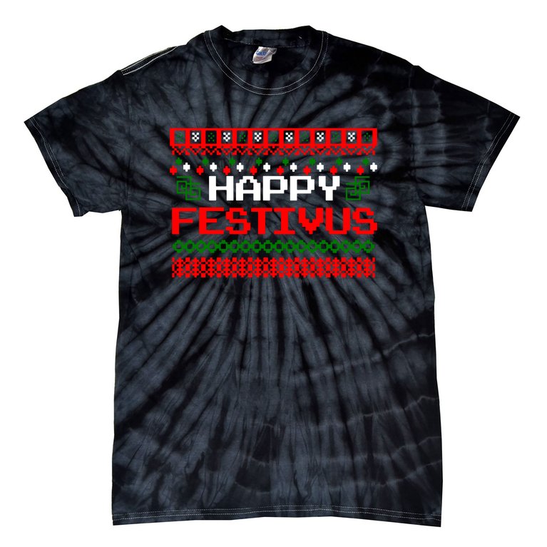 Happy Festivus Ugly Christmas Tie-Dye T-Shirt