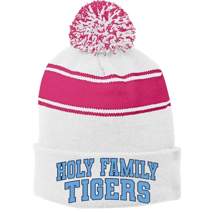 Holy Family University Tigers Stripe Pom Pom Beanie