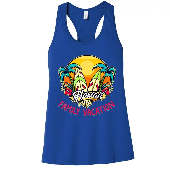 Hawaii Family Vacation Hello Summer Vibes Beach Vacay Cute Gift Women's Racerback Tank