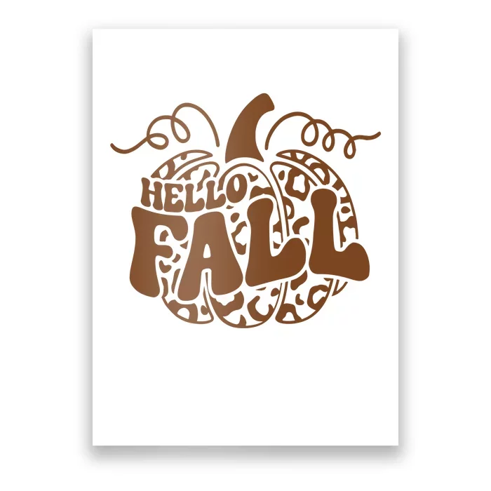 Hello Fall Vibes Leopard Pumpkin Poster