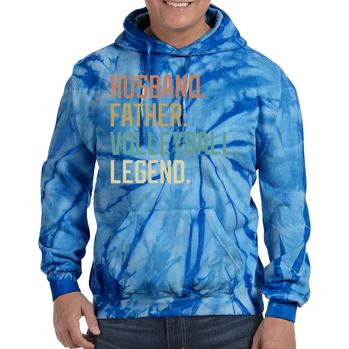 Husband Father Volleyball Legend Fathers Day Birthday Gift Tie Dye Hoodie