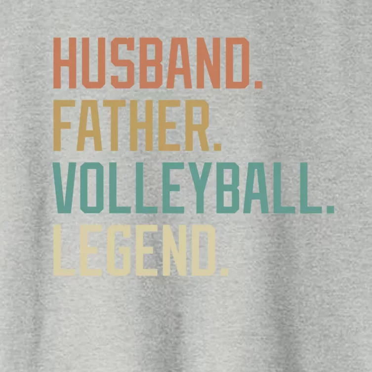 Husband Father Volleyball Legend Fathers Day Birthday Gift Women's Crop Top Tee