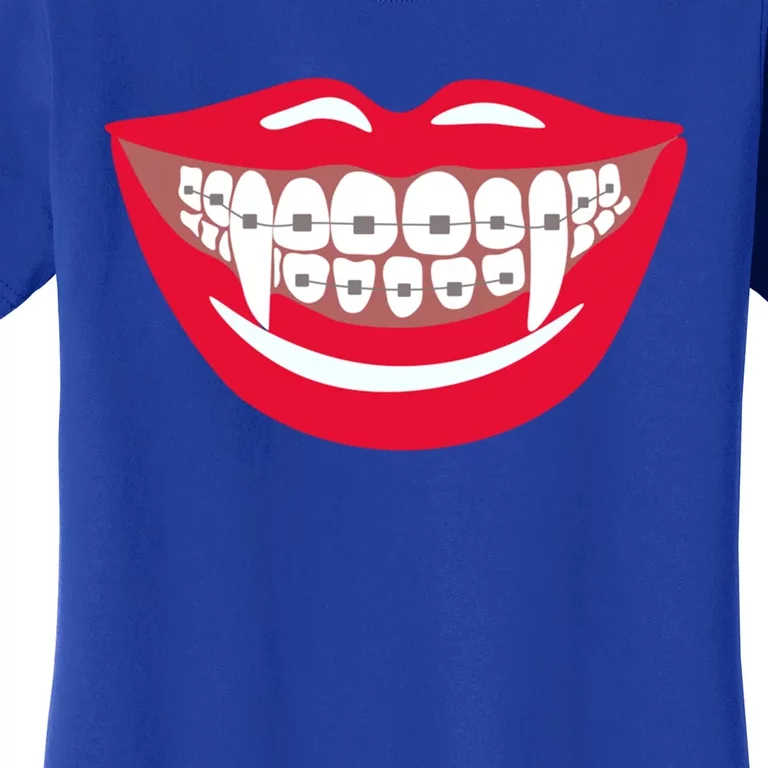 Halloween Funny Vampire Teeth Braces Orthodontist Dentist Cool Gift Women's T-Shirt