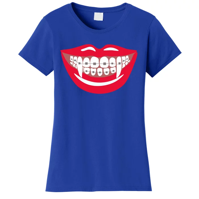 Halloween Funny Vampire Teeth Braces Orthodontist Dentist Cool Gift Women's T-Shirt