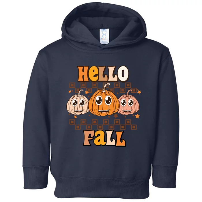 Hello Fall Vibes Autumn Season Thanksgiving Pumpkin Spice Funny Toddler Hoodie