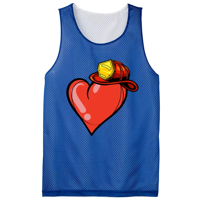 Heart Firefighter Valentines Day Cool Volunteer Fire Gift Mesh Reversible Basketball Jersey Tank