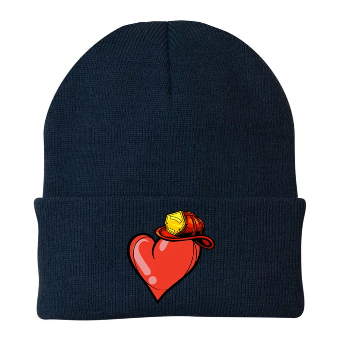 Heart Firefighter Valentines Day Cool Volunteer Fire Gift Knit Cap Winter Beanie