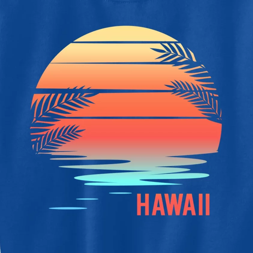 Hawaii Family Vacation Sunset Illustration Gift Kids Sweatshirt