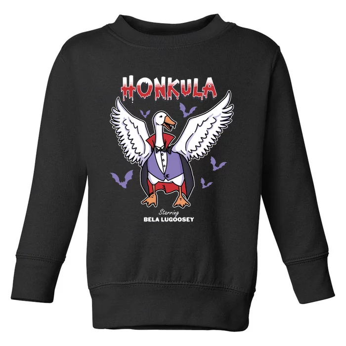 Honkula Funny Vampire Halloween Goose Meme Honkus Ponkus Toddler Sweatshirt