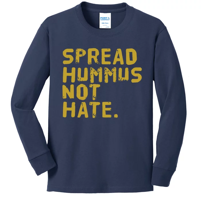 Hummus Funny Vegan Vegetarian Spread Hummus Kids Long Sleeve Shirt