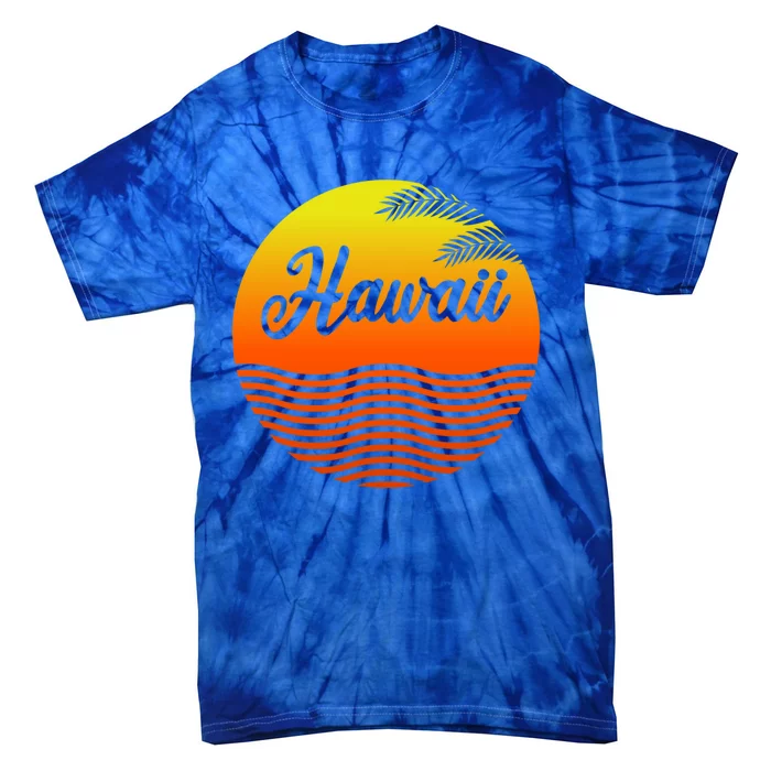 Hawaii Family Vacation Matching Sunset Illustration Gift Tie-Dye T-Shirt