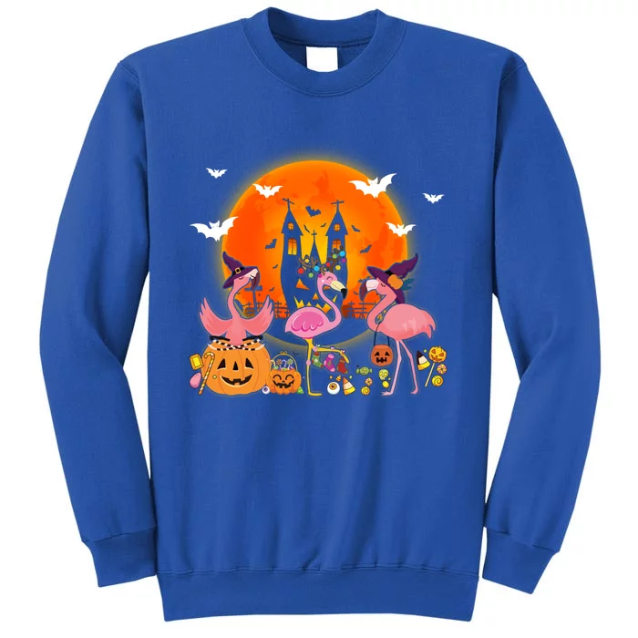 Happy Flamingoween Witch Pumpkin Mummy Flamingo Halloween Great Gift Tall Sweatshirt