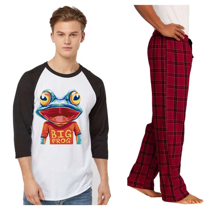 Happy Frog With Big Eyes Raglan Sleeve Pajama Set