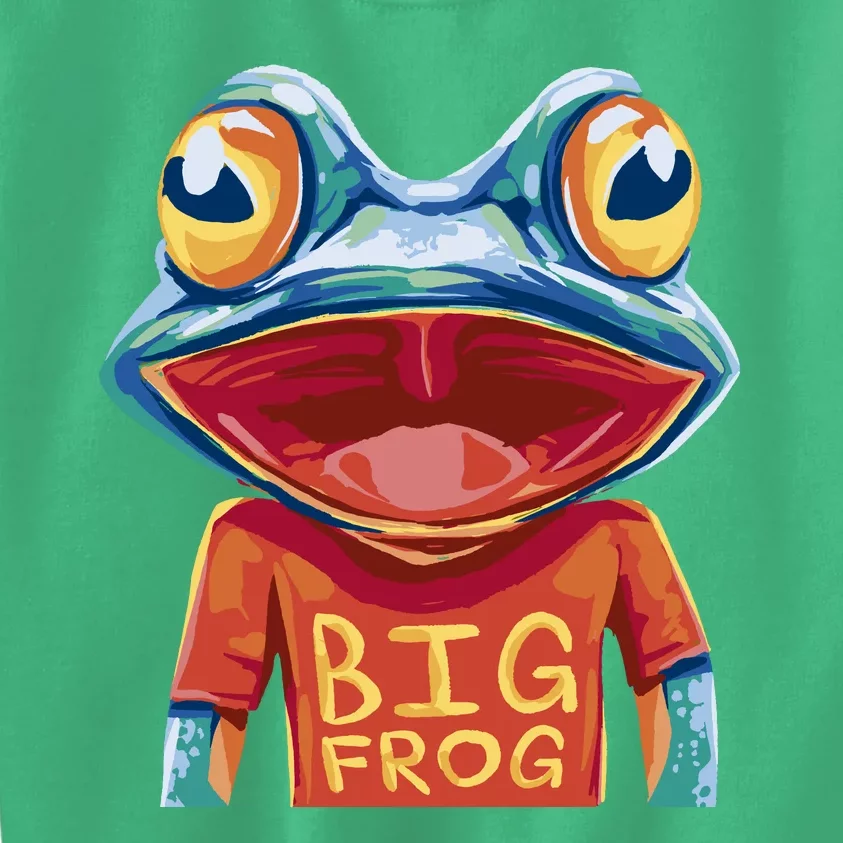 Happy Frog With Big Eyes Kids Sweatshirt