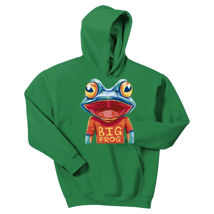 Happy Frog With Big Eyes Kids Hoodie