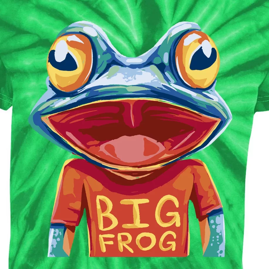 Happy Frog With Big Eyes Kids Tie-Dye T-Shirt